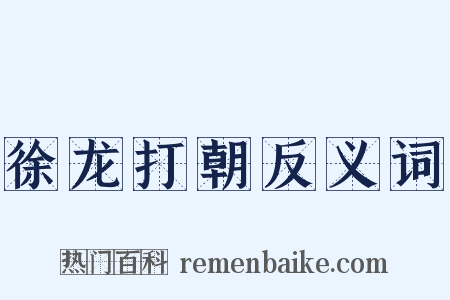 徐龙打朝反义词是什么意思的图片